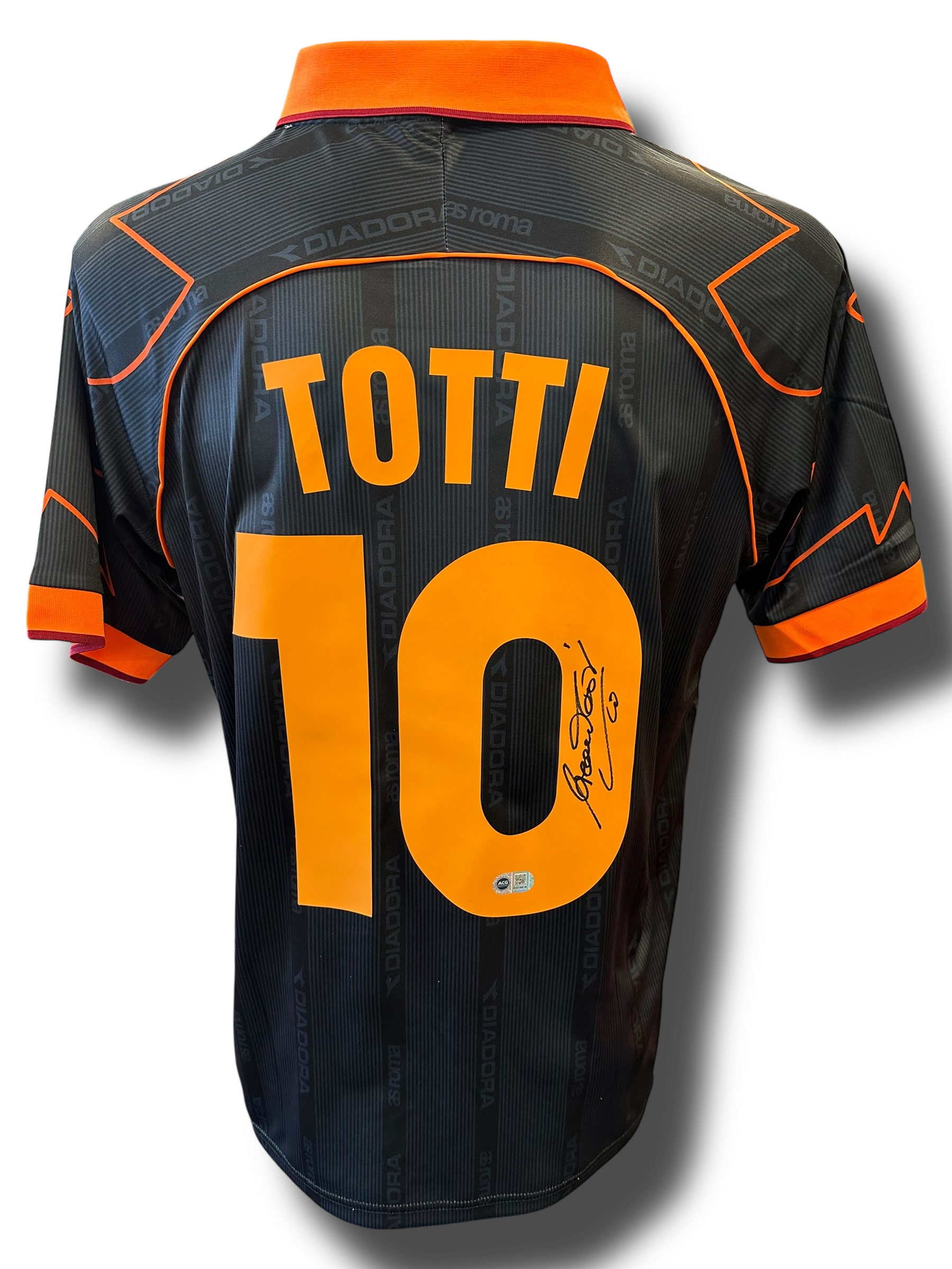 FRANCESCO TOTTI SIGNED AS ROMA 1999/20 THIRD SHIRT (ACG CERT AG16618)-1