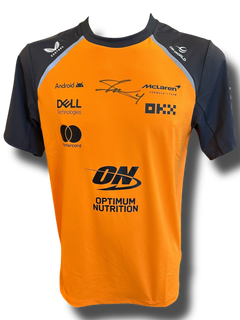 LANDO NORRIS SIGNED MCLAREN CASTORE FORMULA 1 T-SHIRT (ACG CERT AG16979)-1