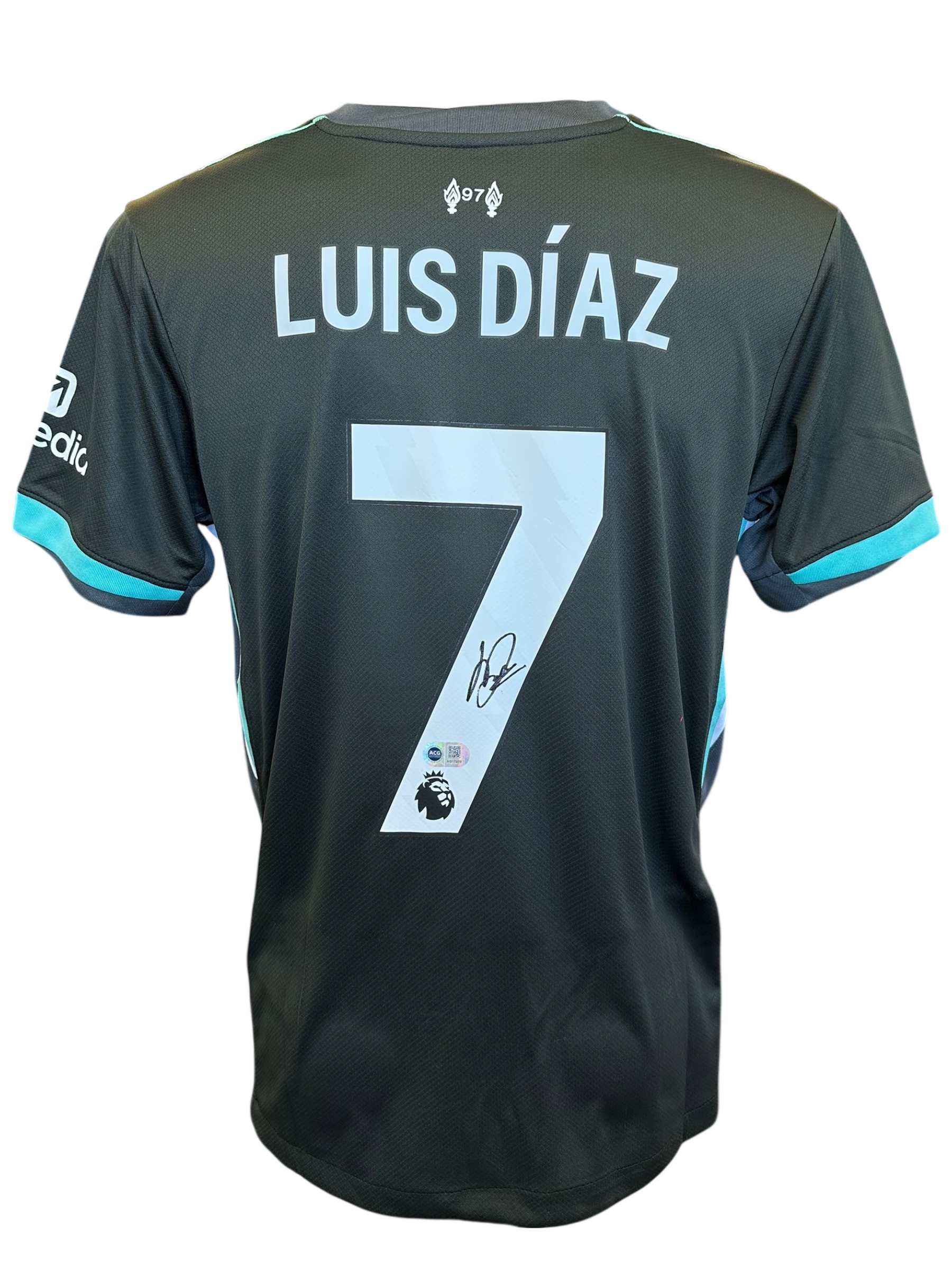 LUIS DIAZ SIGNED 2024/25 LIVERPOOL FC AWAY SHIRT DIAZ 7 (ACG CERT AG17270)