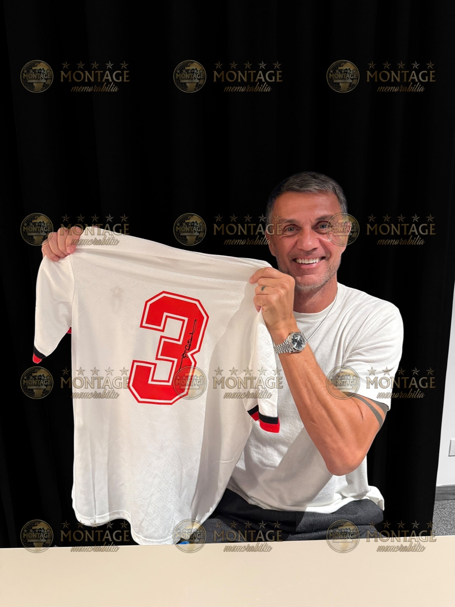 PAOLO MALDINI SIGNED AC MILAN 1989/90 AWAY SHIRT (ACG CERT AG17400)