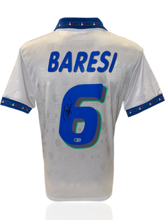 FRANCO BARESI SIGNED ITALY 1994 AWAY SHIRT (ACG CERT AG17689)-1
