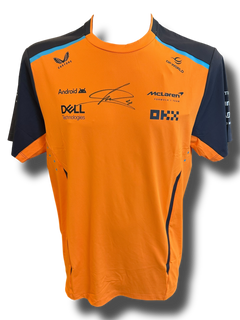 LANDO NORRIS SIGNED MCLAREN CASTORE FORMULA 1 T-SHIRT (ACG CERT AG16980)-1