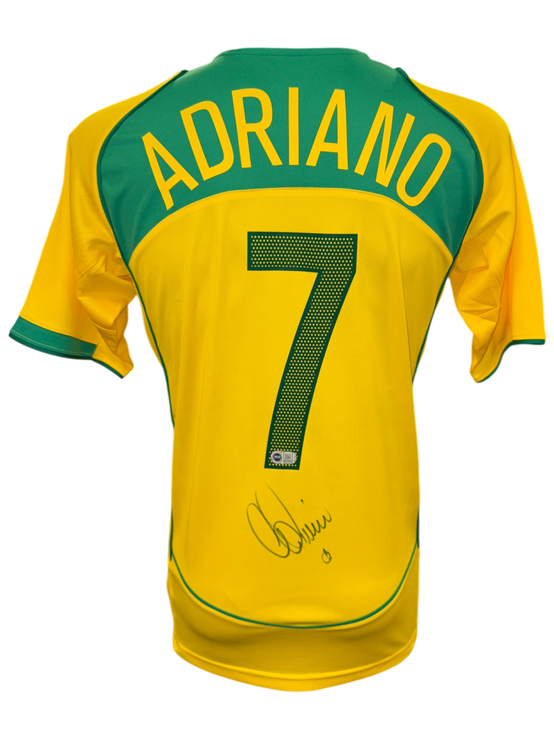 ADRIANO SIGNED BRAZIL 2004/06 HOME SHIRT (ACG CERT AG17332)-1