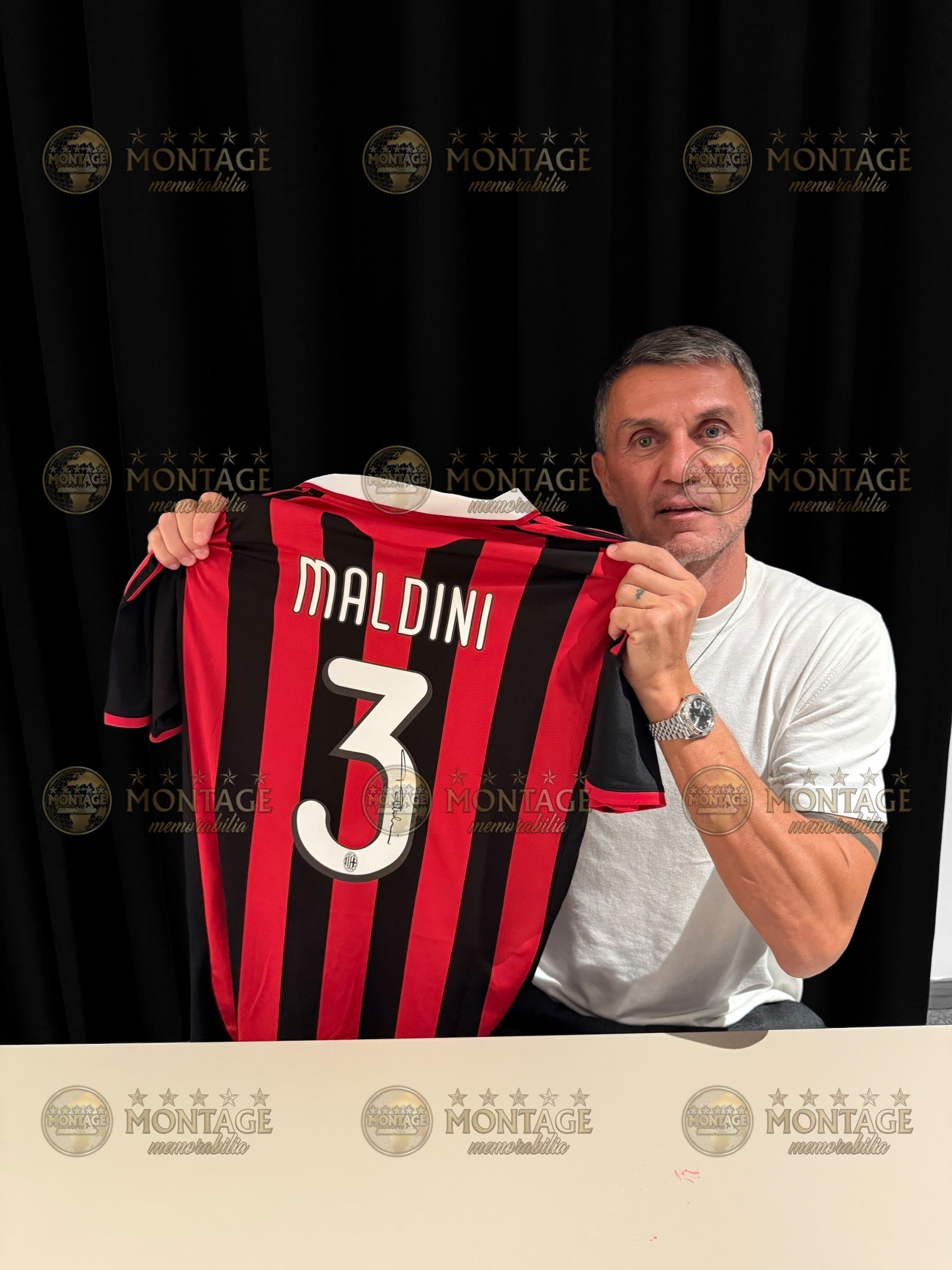 PAOLO MALDINI SIGNED AC MILAN 2008/09 FINAL HOME SHIRT (ACG CERT AG17399)