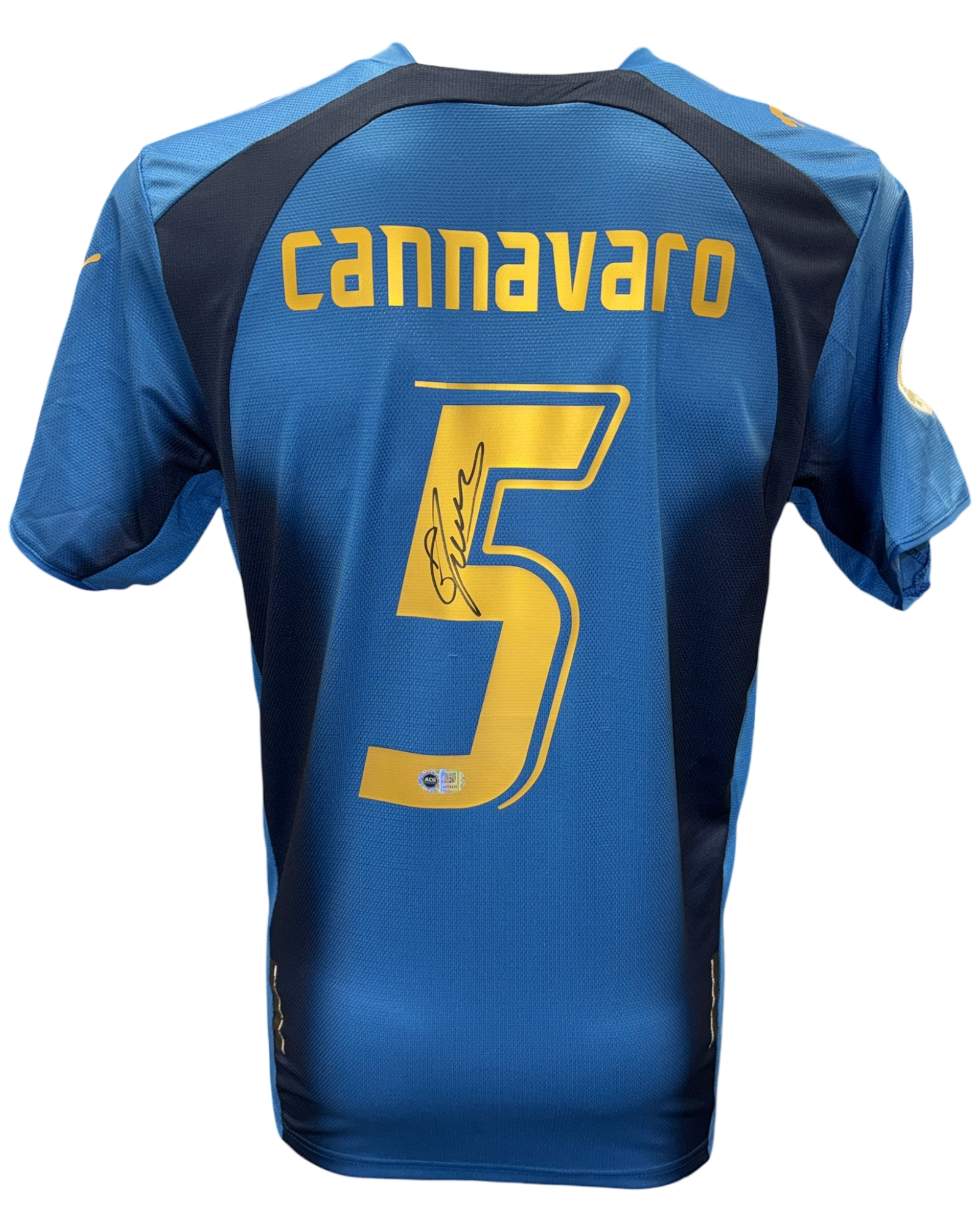 FABIO CANNAVARO SIGNED ITALY 2006 WORLD CUP WINNERS HOME SHIRT (ACG CERT AG17439)