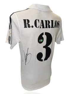 ROBERTO CARLOS SIGNED 2002/03 REAL MADRID HOME SHIRT (ACG CERT AG17502)-2