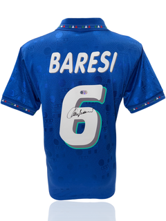 FRANCO BARESI SIGNED ITALY 1994 HOME SHIRT (ACG CERT AG17690)-1