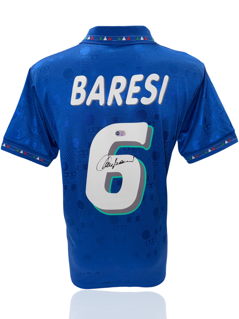 FRANCO BARESI SIGNED ITALY 1994 HOME SHIRT (ACG CERT AG17690)-1