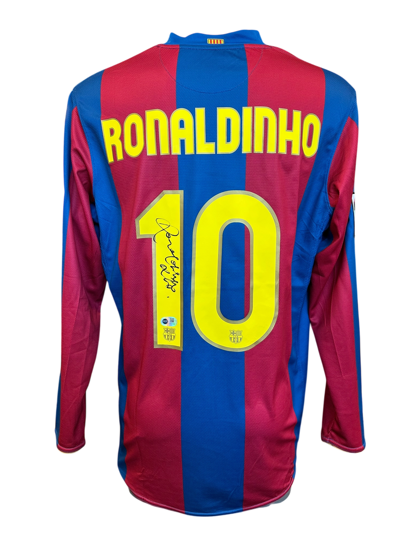 RONALDINHO SIGNED FC BARCELONA 2007/08 HOME SHIRT (ACG CERT AG17272)-1