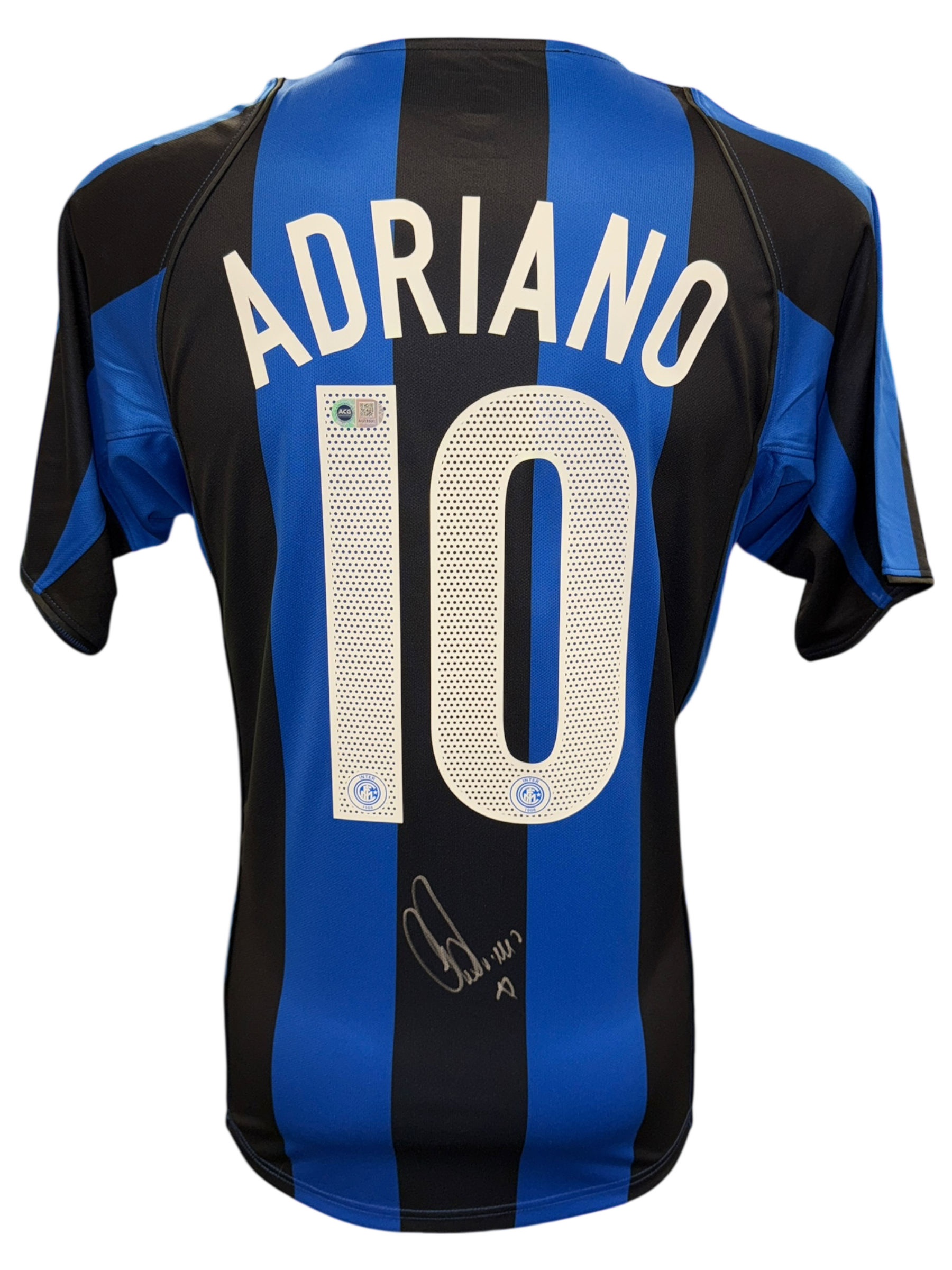 ADRIANO SIGNED INTER MILAN 2004/05 HOME INTERNAZIONALE SHIRT (ACG CERT AG17331)