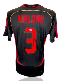 PAOLO MALDINI SIGNED AC MILAN 2006/07 BLACK AWAY SHIRT (ACG CERT AG17404)-1