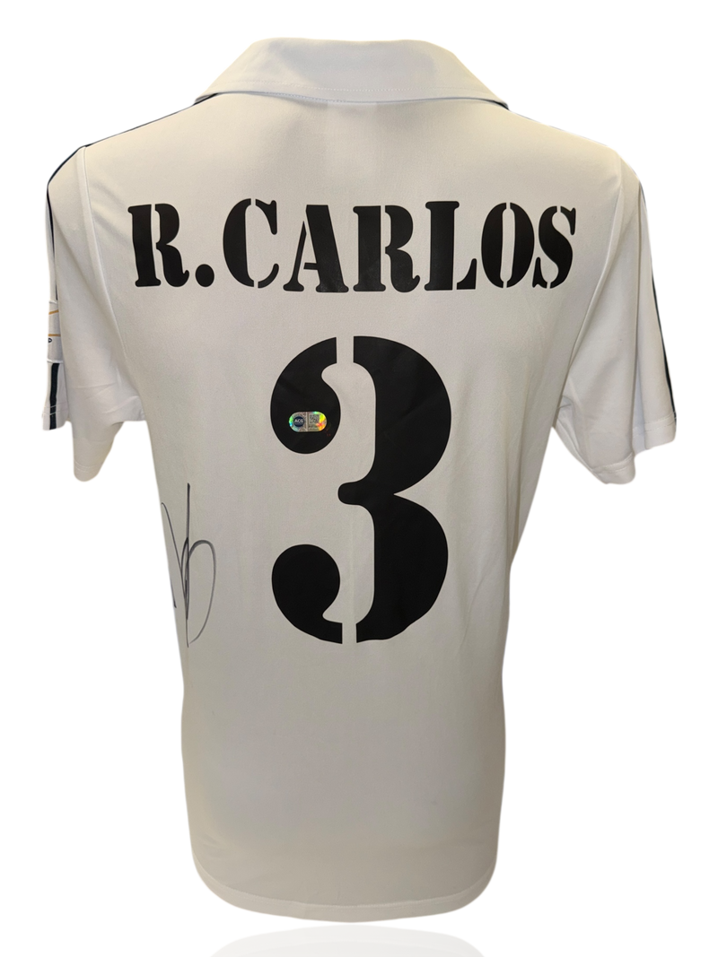ROBERTO CARLOS SIGNED 2002/03 REAL MADRID HOME SHIRT (ACG CERT AG17502)-1