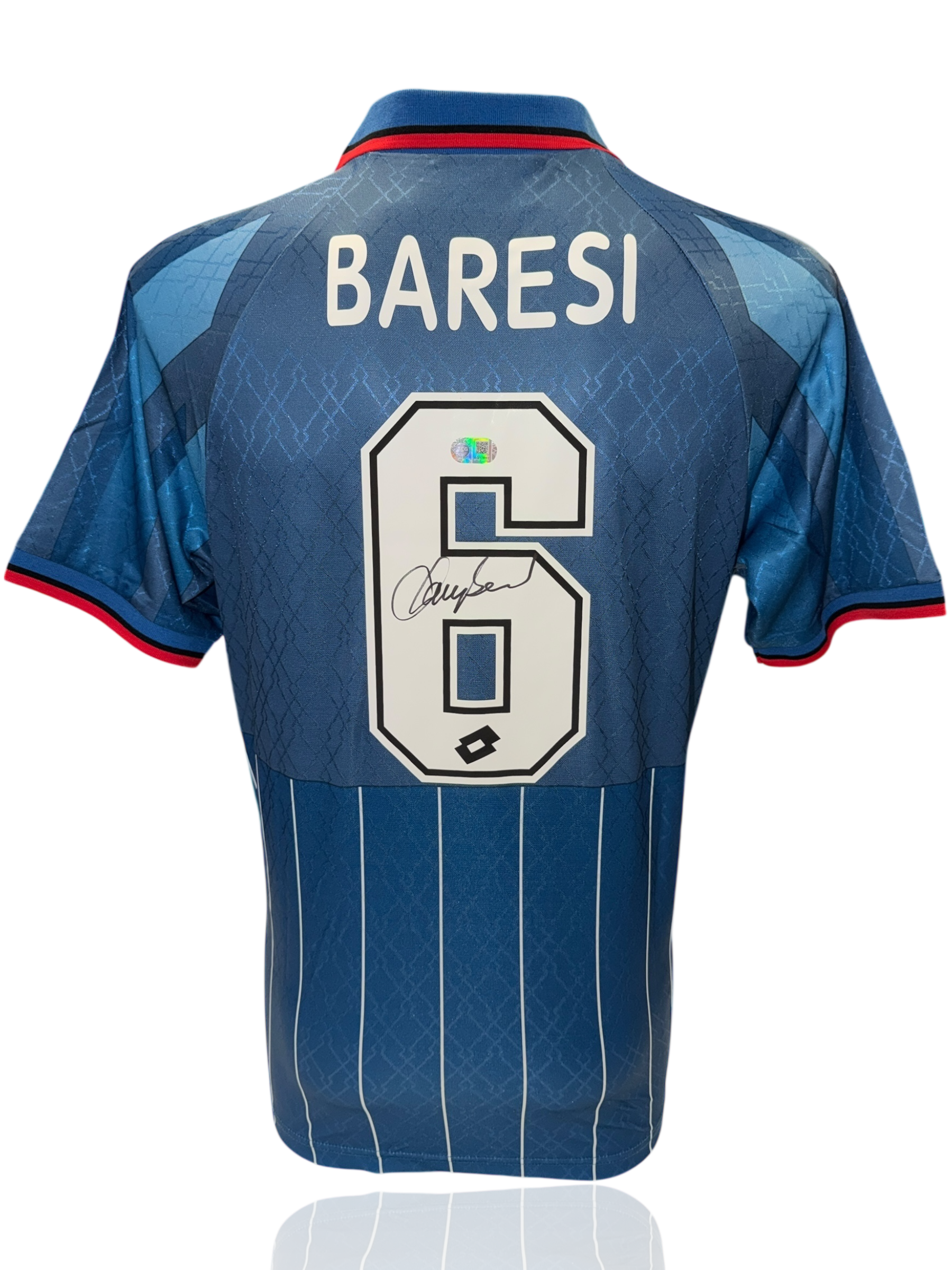 FRANCO BARESI SIGNED AC MILAN 1995/96 AWAY SHIRT (ACG CERT AG17691)-1
