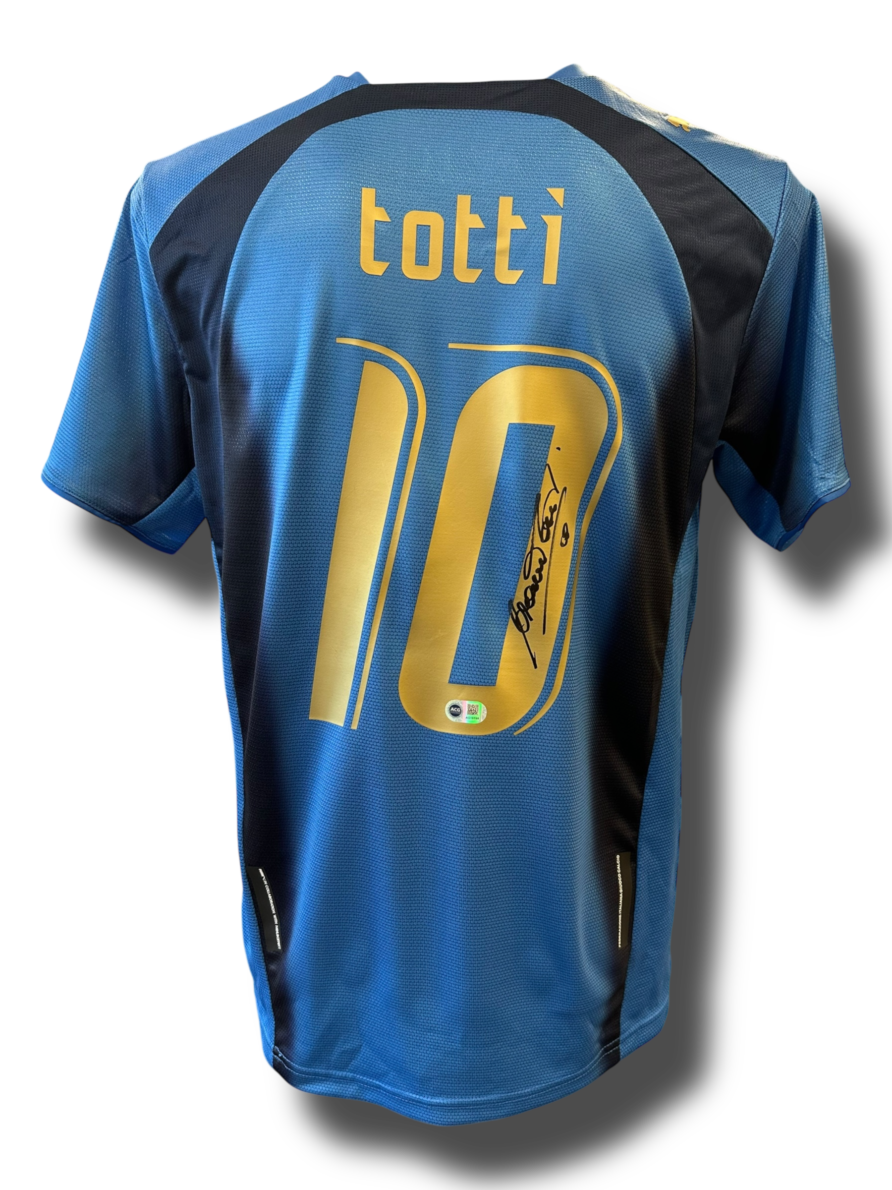FRANCESCO TOTTI SIGNED 2006 ITALY WORLD CUP HOME SHIRT (ACG CERT AG16596)