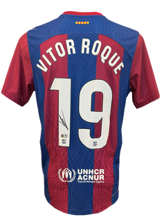 VITOR ROQUE SIGNED FC BARCELONA 2023/24 HOME SHIRT (ACG CERT AG17261)-1
