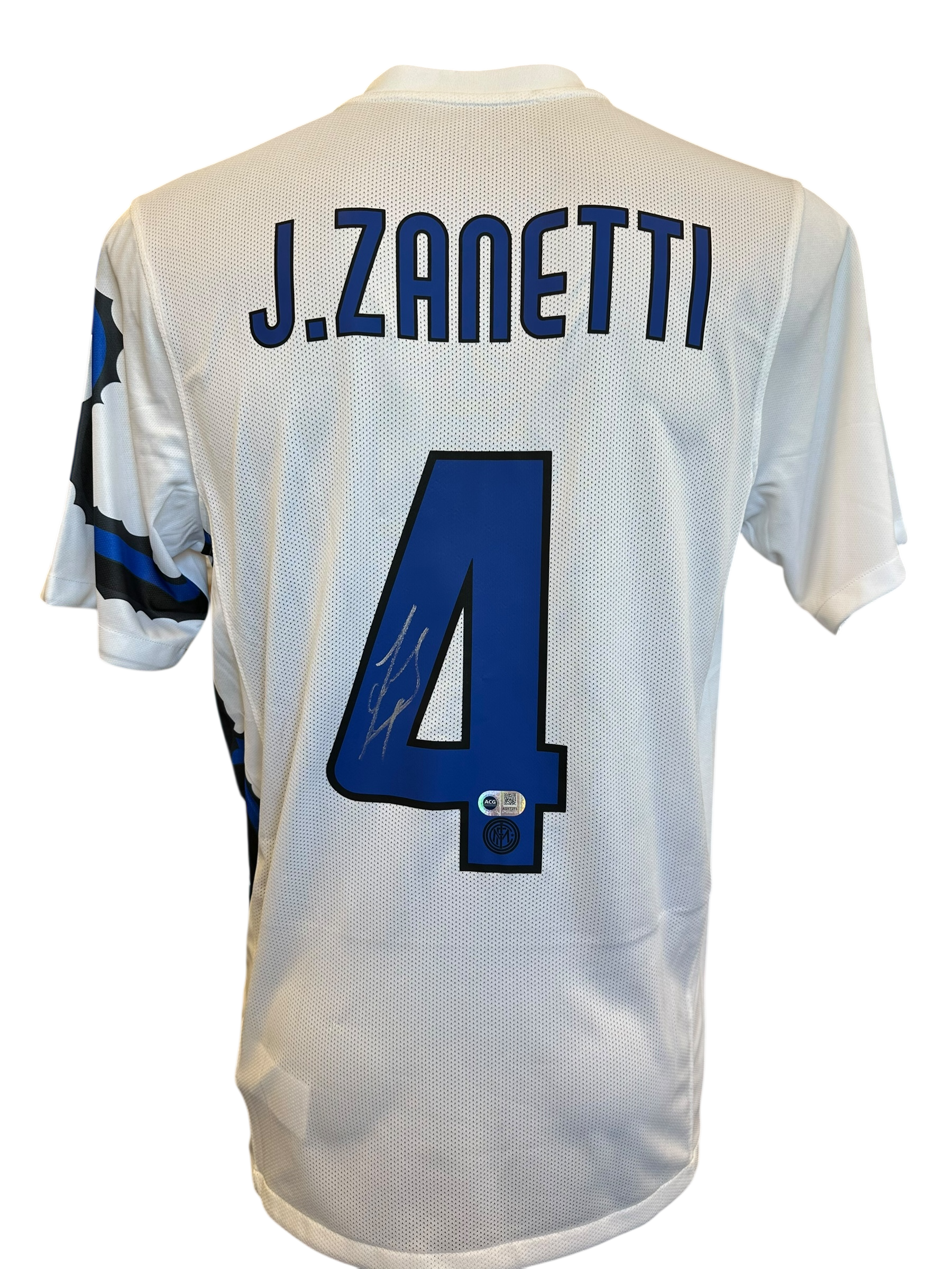 JAVIER ZANETTI SIGNED INTER MILAN 2010/11 AWAY SHIRT ZANETTI 4 (ACG CERT AG17273)-1