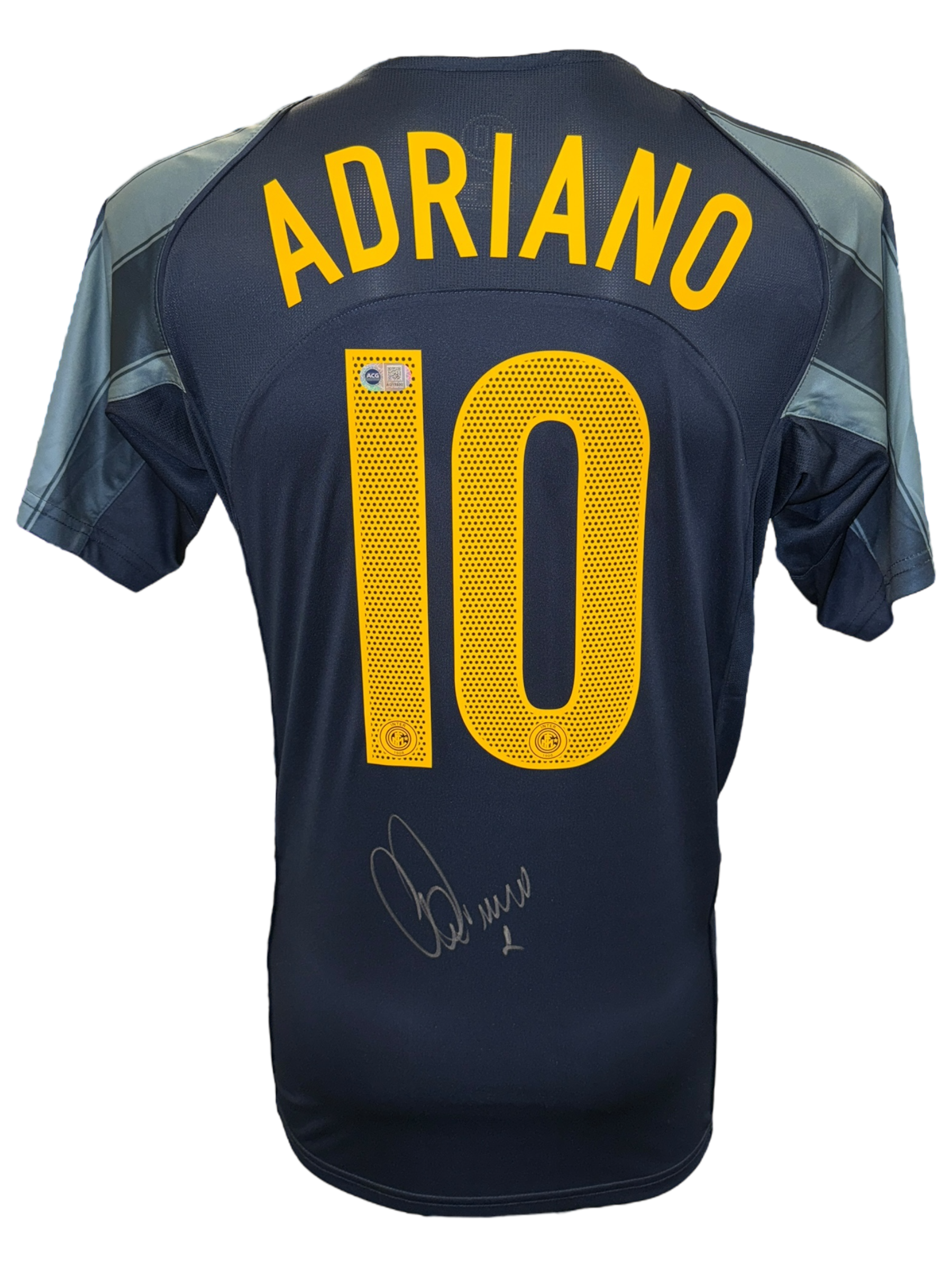 ADRIANO SIGNED INTER MILAN 2004/05 THIRD GREY SHIRT (ACG CERT AG17330)