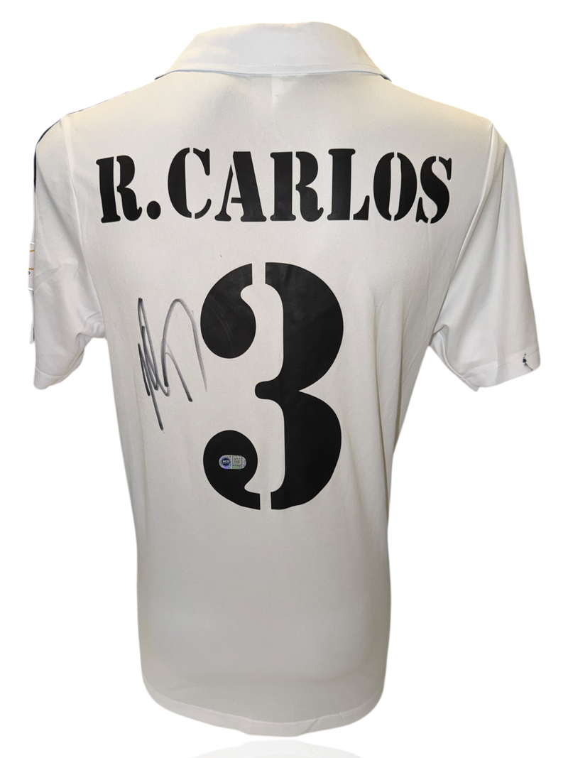 ROBERTO CARLOS SIGNED 2002/03 REAL MADRID HOME SHIRT (ACG CERT AG17501)-1