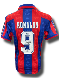 RONALDO NAZARIO SIGNED FC BARCELONA 95/97 HOME SHIRT (ACG CERT AG16619)-1