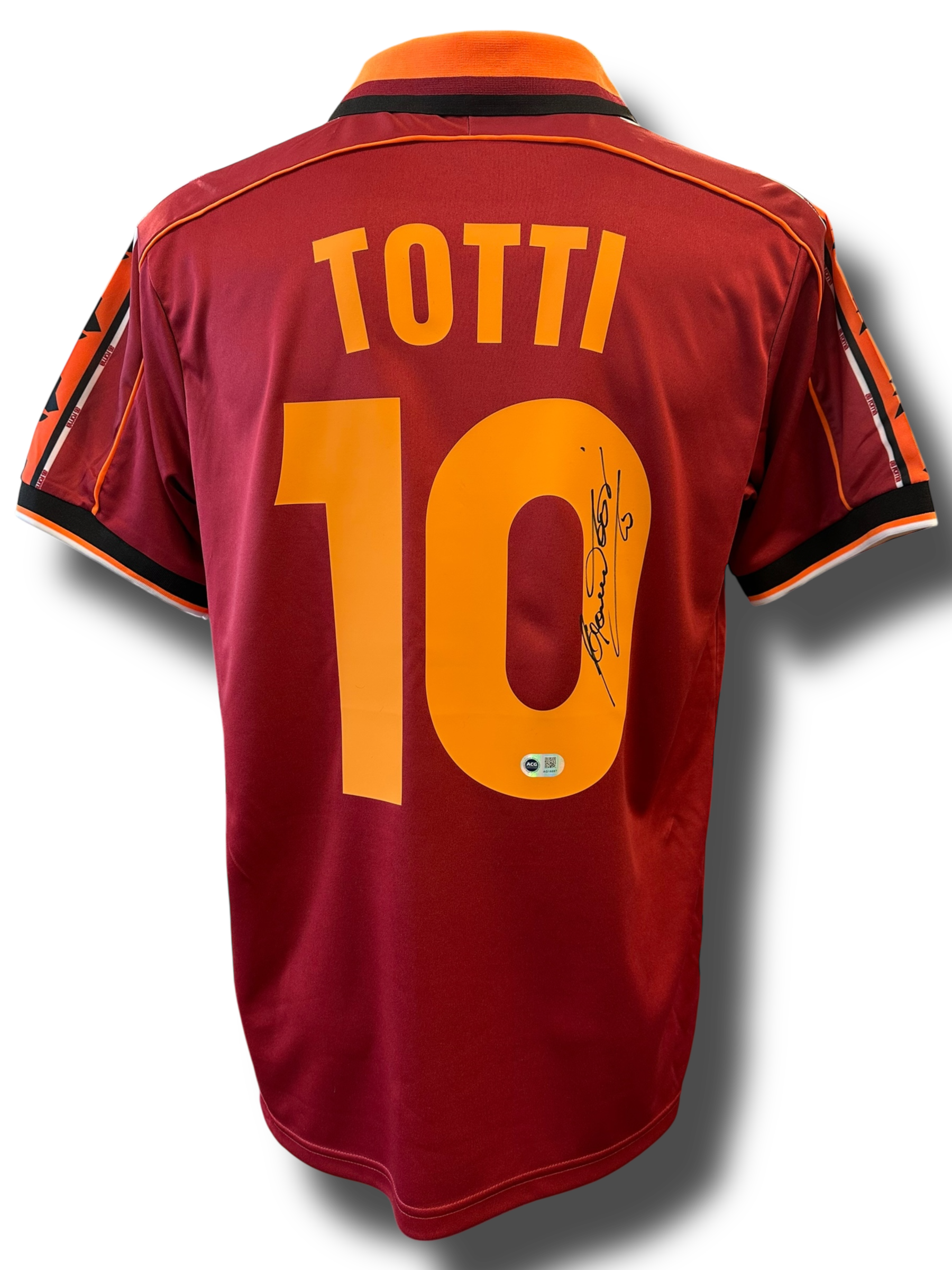 FRANCESCO TOTTI SIGNED AS ROMA 1998/99 HOME SHIRT (ACG CERT AG16597)