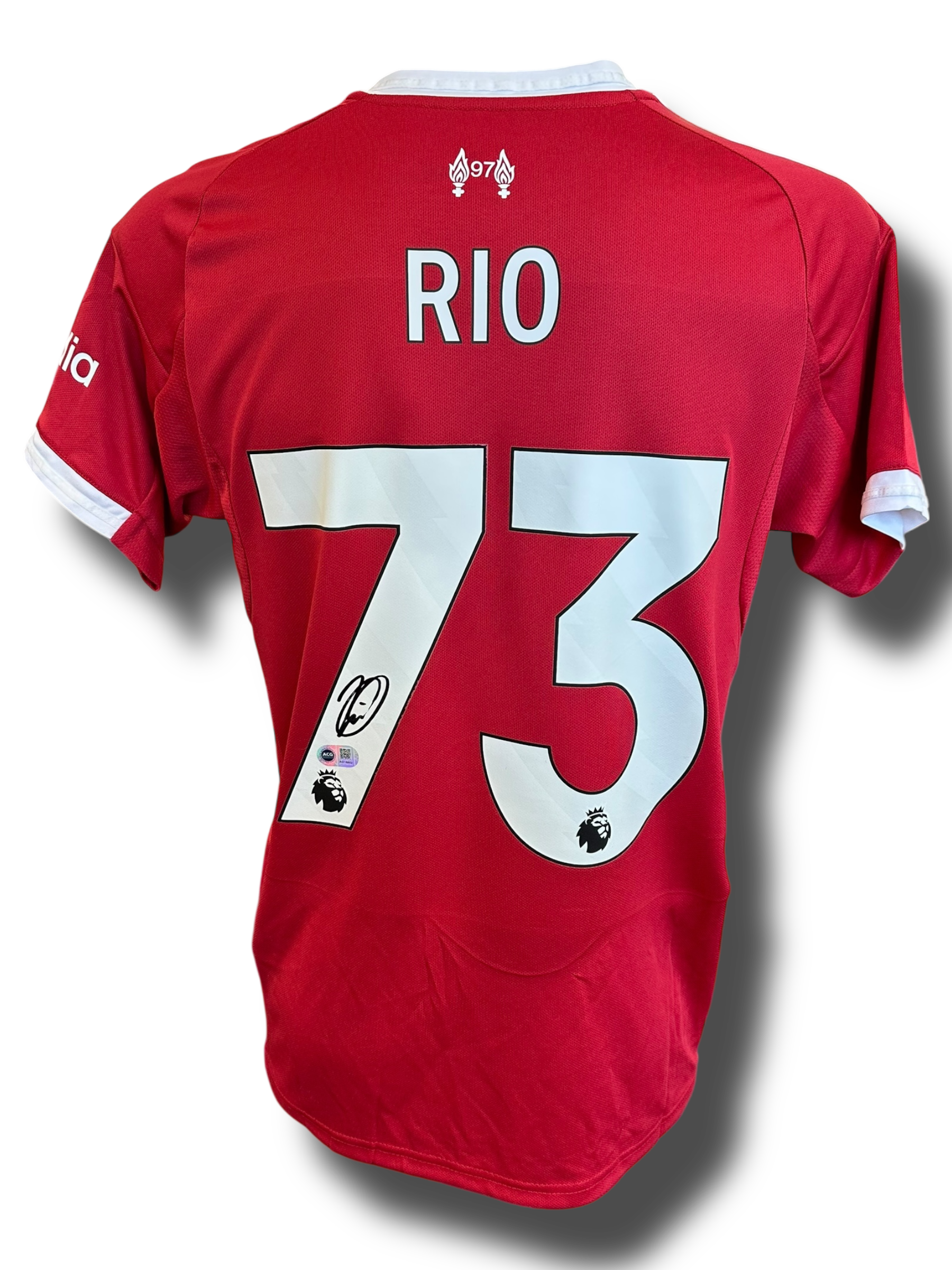 RIO NGUMOHA SIGNED 2025/26 LIVERPOOL FC HOME SHIRT (ACG CERT AG16853)