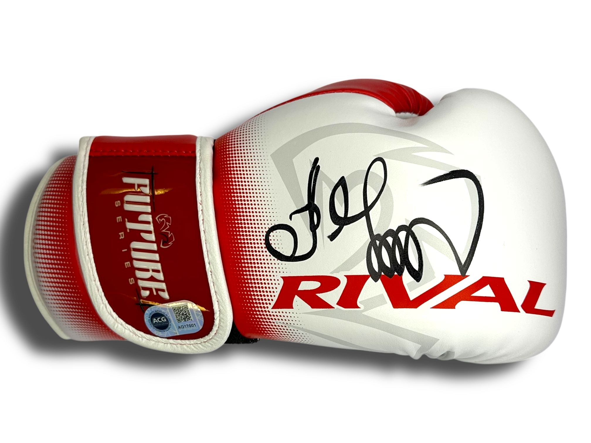 OLEKSANDR USYK SIGNED MID RIVAL WHITE BOXING GLOVE UNDISPUTED (ACG CERT AG17001)
