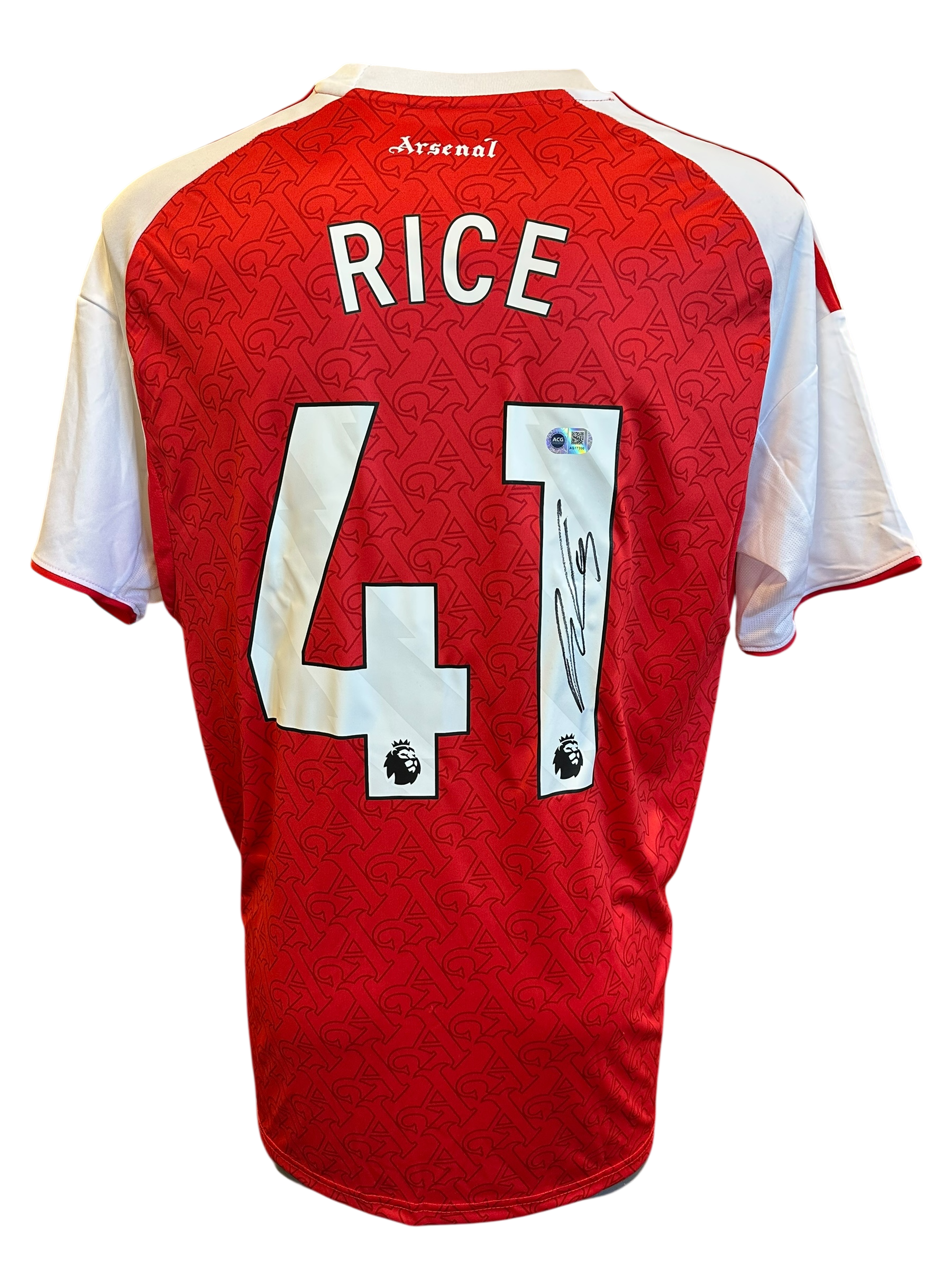 DECLAN RICE SIGNED 2025/26 ARSENAL FC HOME SHIRT (ACG CERT AG17300)