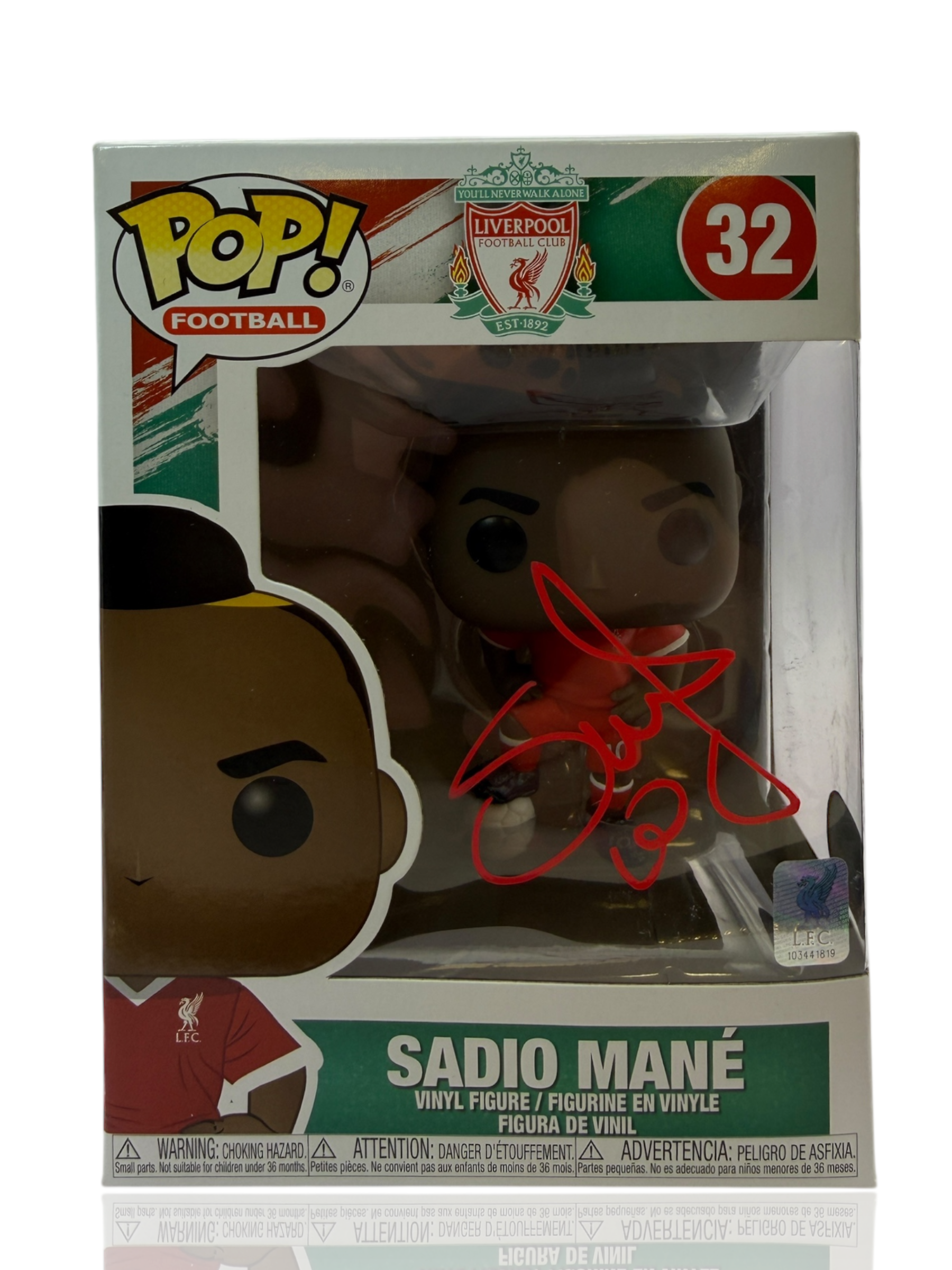 SADIO MANE SIGNED OFFICIAL LIVERPOOL FC FUNKO POP! #32 (ACG CERT AG17659)