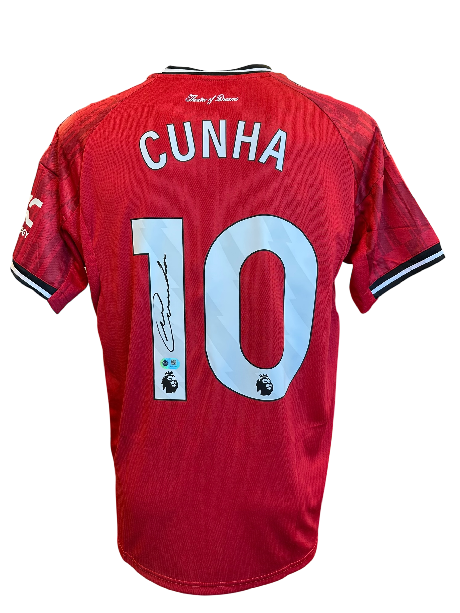 MATHEUS CUNHA SIGNED 2025/26 MANCHESTER UTD HOME SHIRT (ACG CERT AG17299)-1