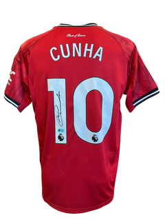 MATHEUS CUNHA SIGNED 2025/26 MANCHESTER UTD HOME SHIRT (ACG CERT AG17299)-1
