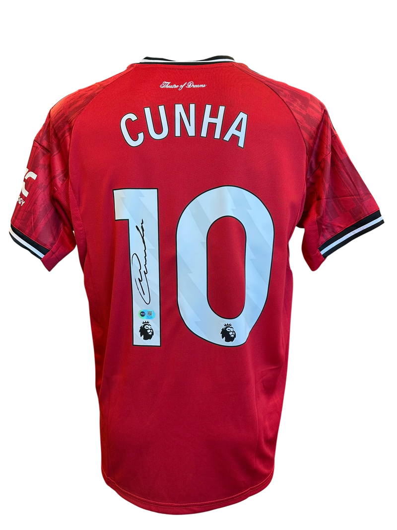 MATHEUS CUNHA SIGNED 2025/26 MANCHESTER UTD HOME SHIRT (ACG CERT AG17299)-1