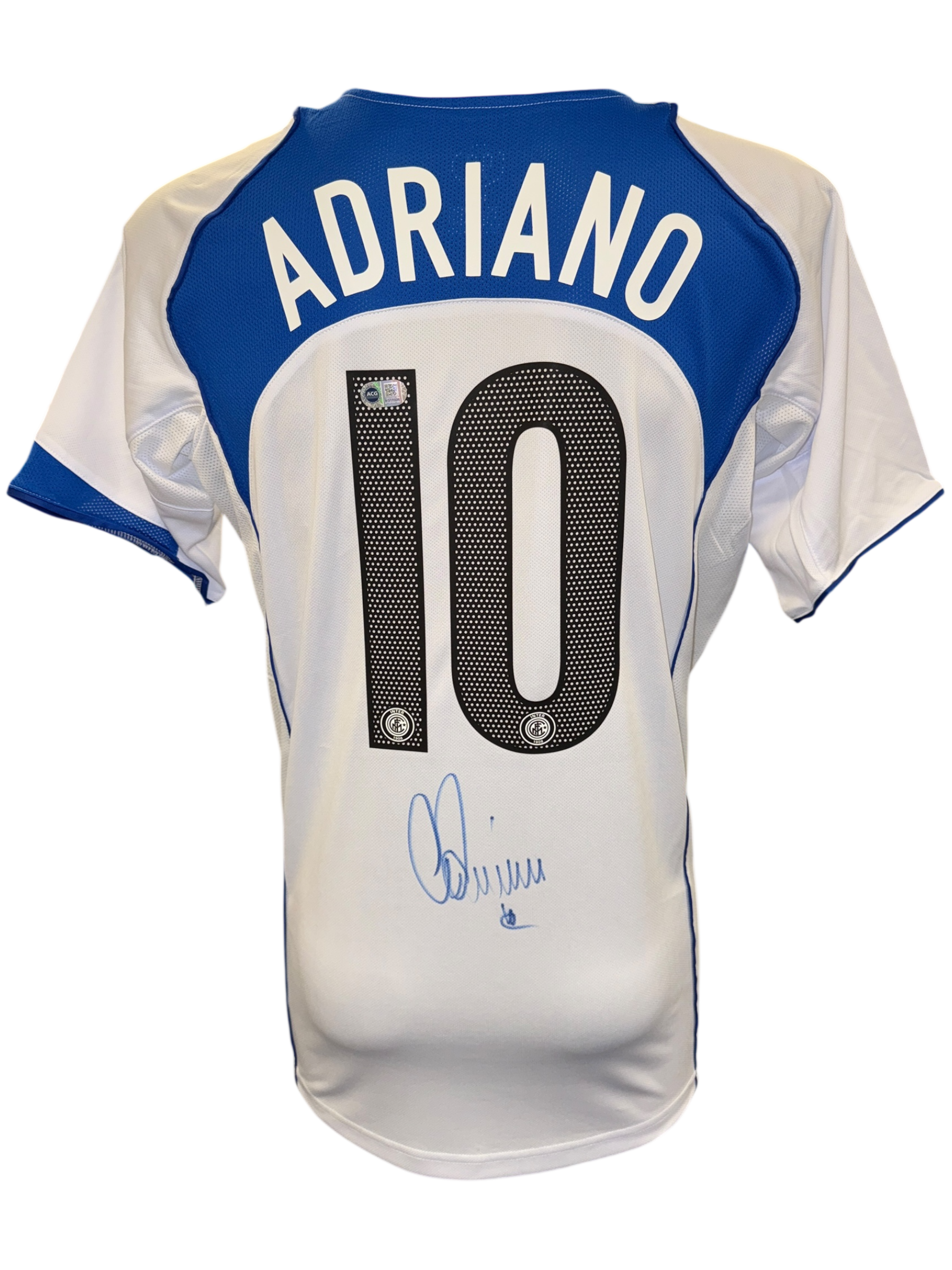 ADRIANO SIGNED INTER MILAN 2004/05 AWAY WHITE SHIRT (ACG CERT AG17328)
