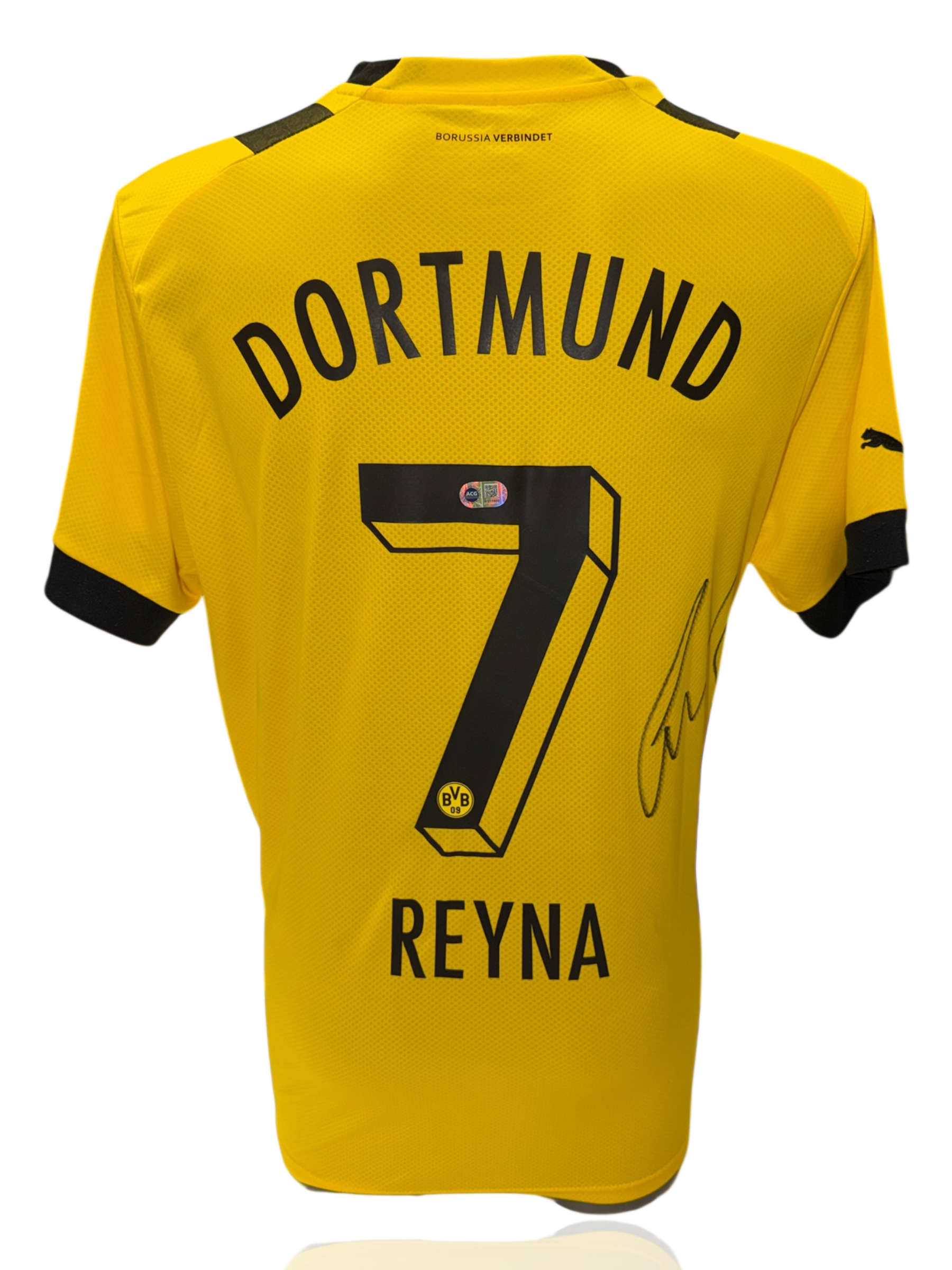 GIOVANNI REYNA SIGNED 22/23 BORUSSIA DORTMUND HOME SHIRT (ACG CERT AG17500)