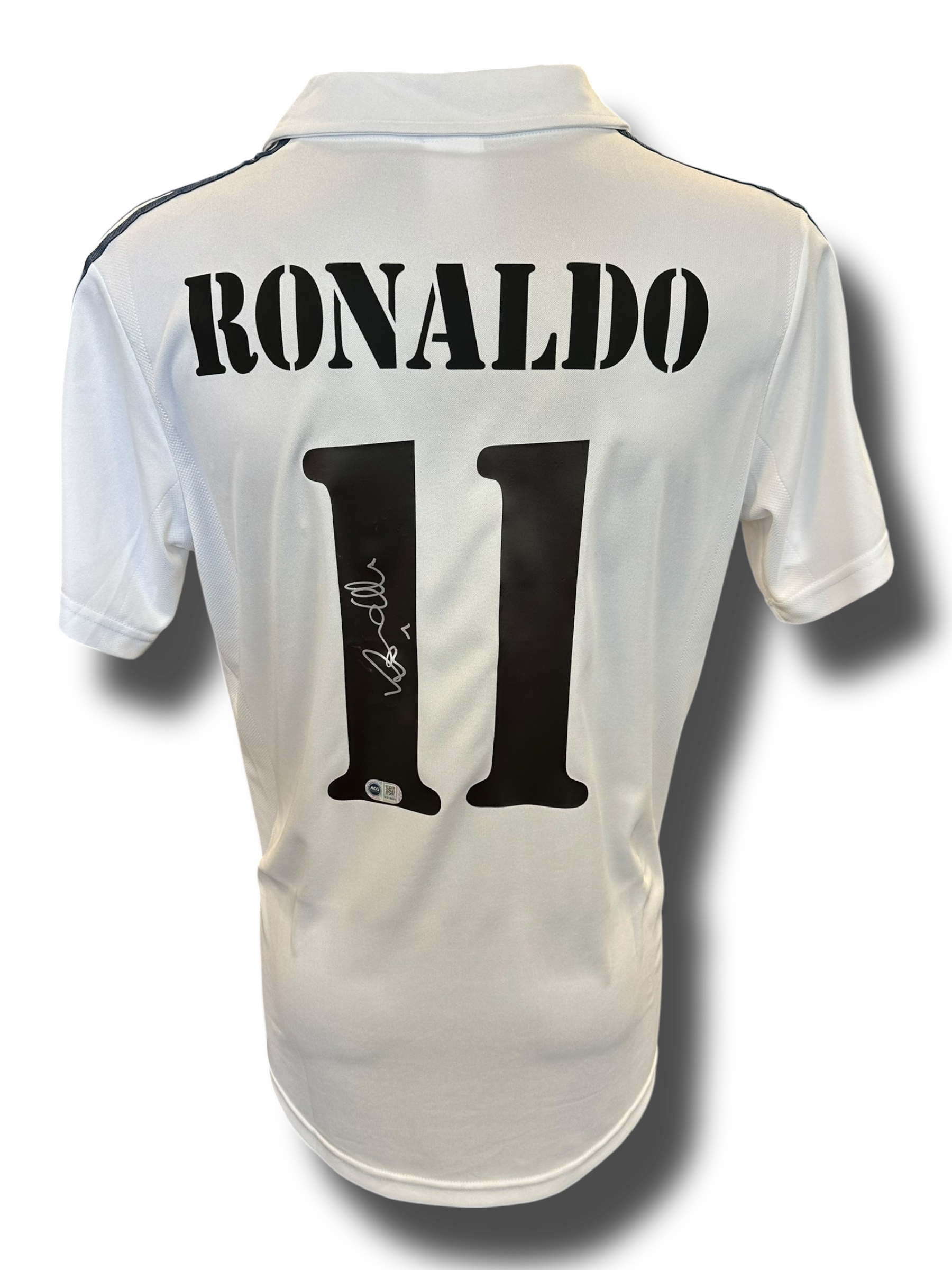 RONALDO NAZARIO SIGNED REAL MADRID 2002 HOME SHIRT (ACG CERT AG16631)