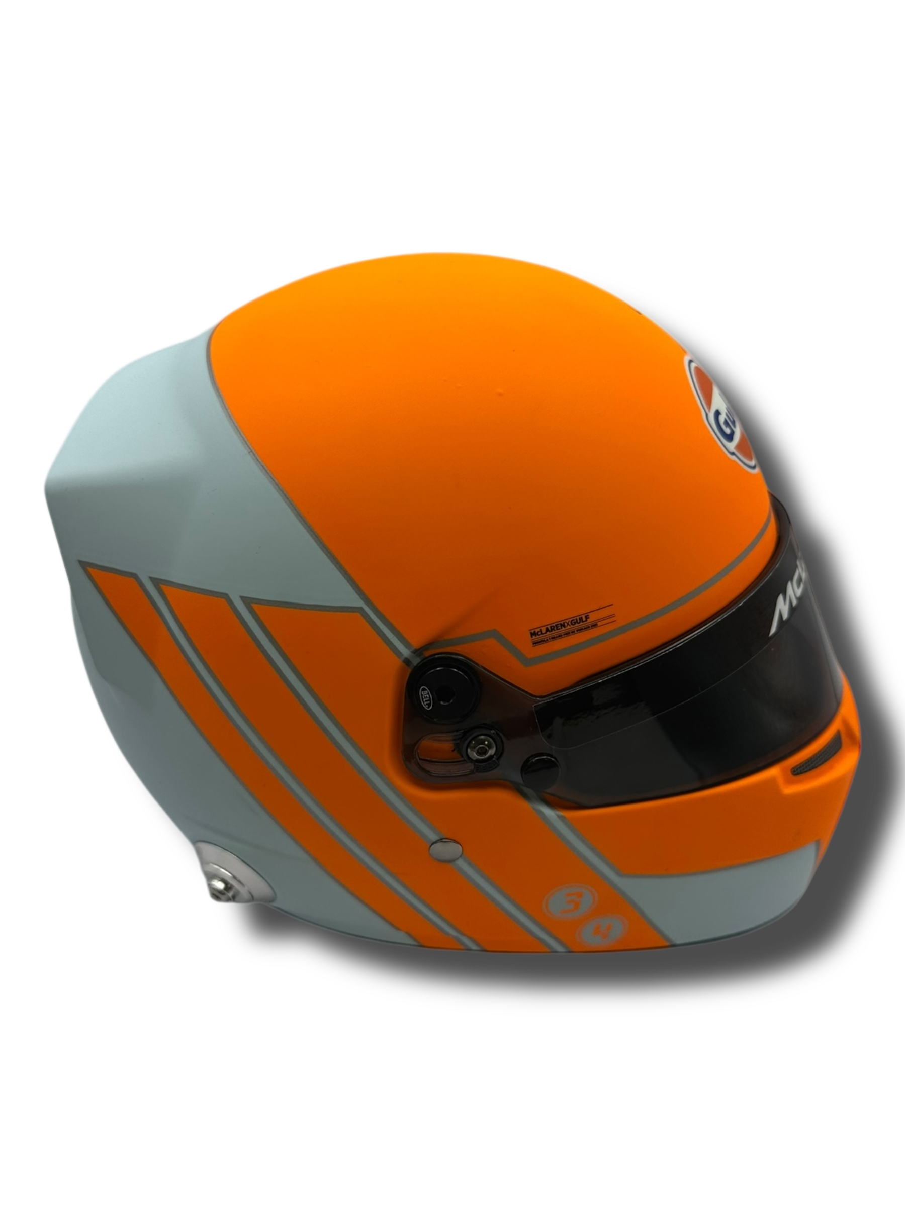 LANDO NORRIS SIGNED MCLAREN 1/2 SIZE GULF F1 HELMET (ACG CERT AG16964)