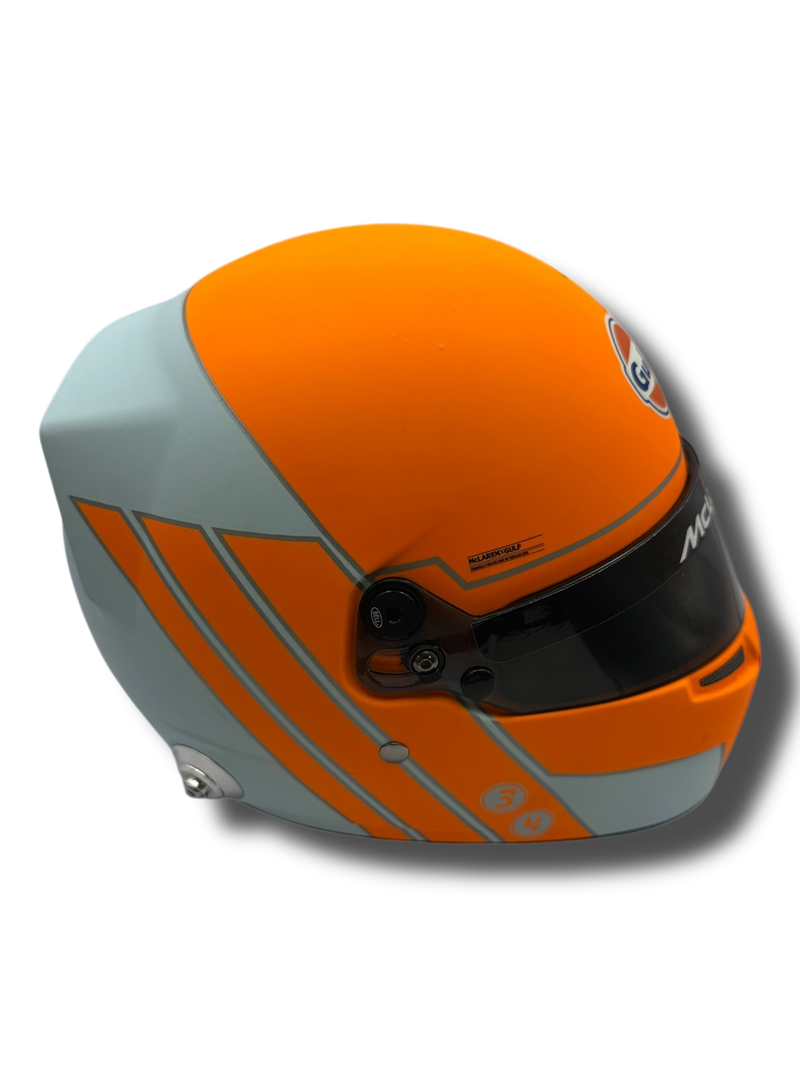 LANDO NORRIS SIGNED MCLAREN 1/2 SIZE GULF F1 HELMET (ACG CERT AG16964)-5