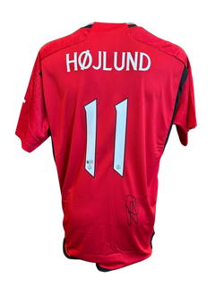 RASMUS HOJLUND SIGNED 2023/24 MANCHESTER UTD HOME SHIRT (ACG CERT AG17209)-1
