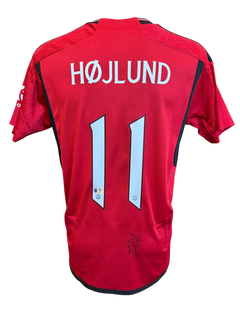 RASMUS HOJLUND SIGNED 2023/24 MANCHESTER UTD HOME SHIRT (ACG CERT AG17208)-1