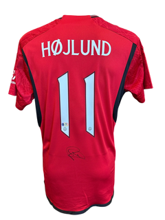 RASMUS HOJLUND SIGNED 2023/24 MANCHESTER UTD HOME SHIRT (ACG CERT AG17207)-1