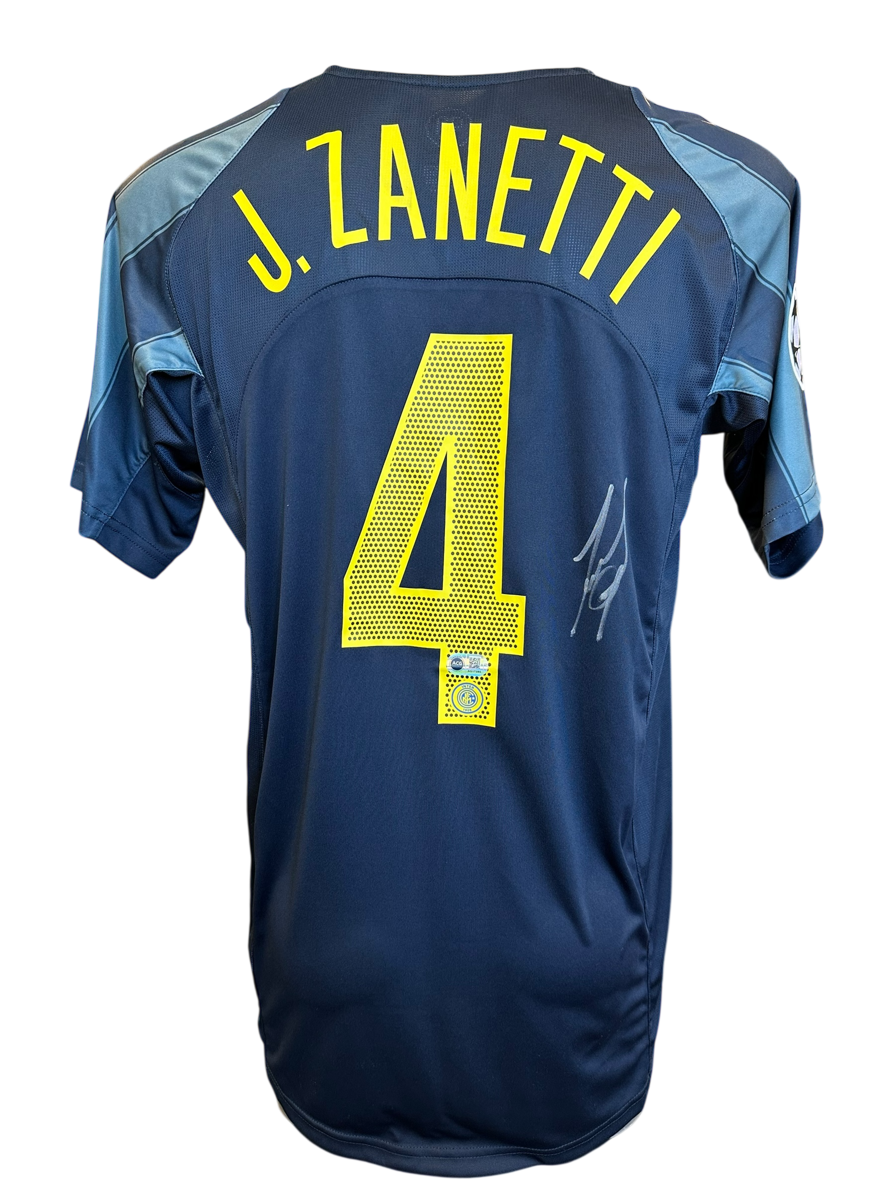 JAVIER ZANETTI SIGNED INTER MILAN 2004/05 AWAY SHIRT (ACG CERT AG17280)-1