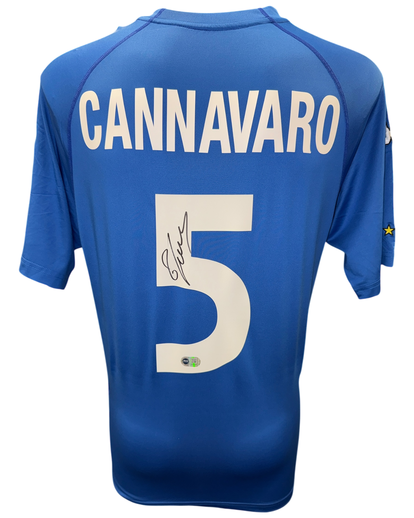 FABIO CANNAVARO SIGNED ITALY 2000/02 HOME SHIRT (ACG CERT AG17447)-1