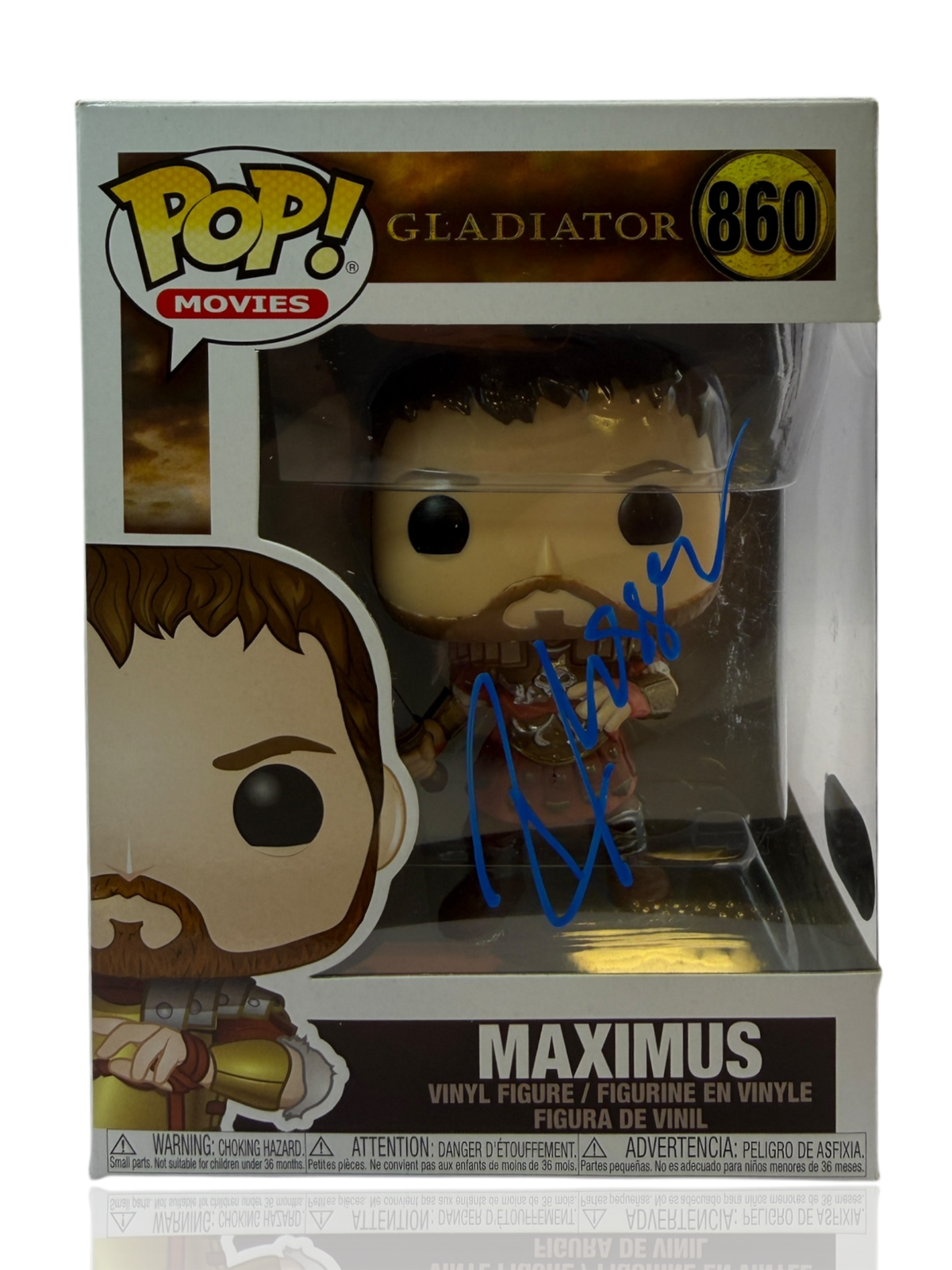 RUSSELL CROWE SIGNED MAXIMUS GLADIATOR #860 FUNKO POP! (ACG CERT AG17664)-1
