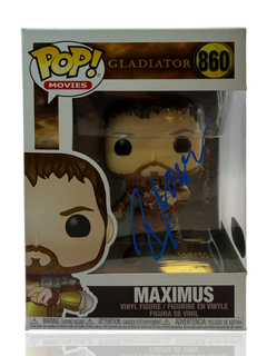 RUSSELL CROWE SIGNED MAXIMUS GLADIATOR #860 FUNKO POP! (ACG CERT AG17664)-1