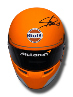 LANDO NORRIS SIGNED MCLAREN 1/2 SIZE GULF F1 HELMET (ACG CERT AG16964)-1