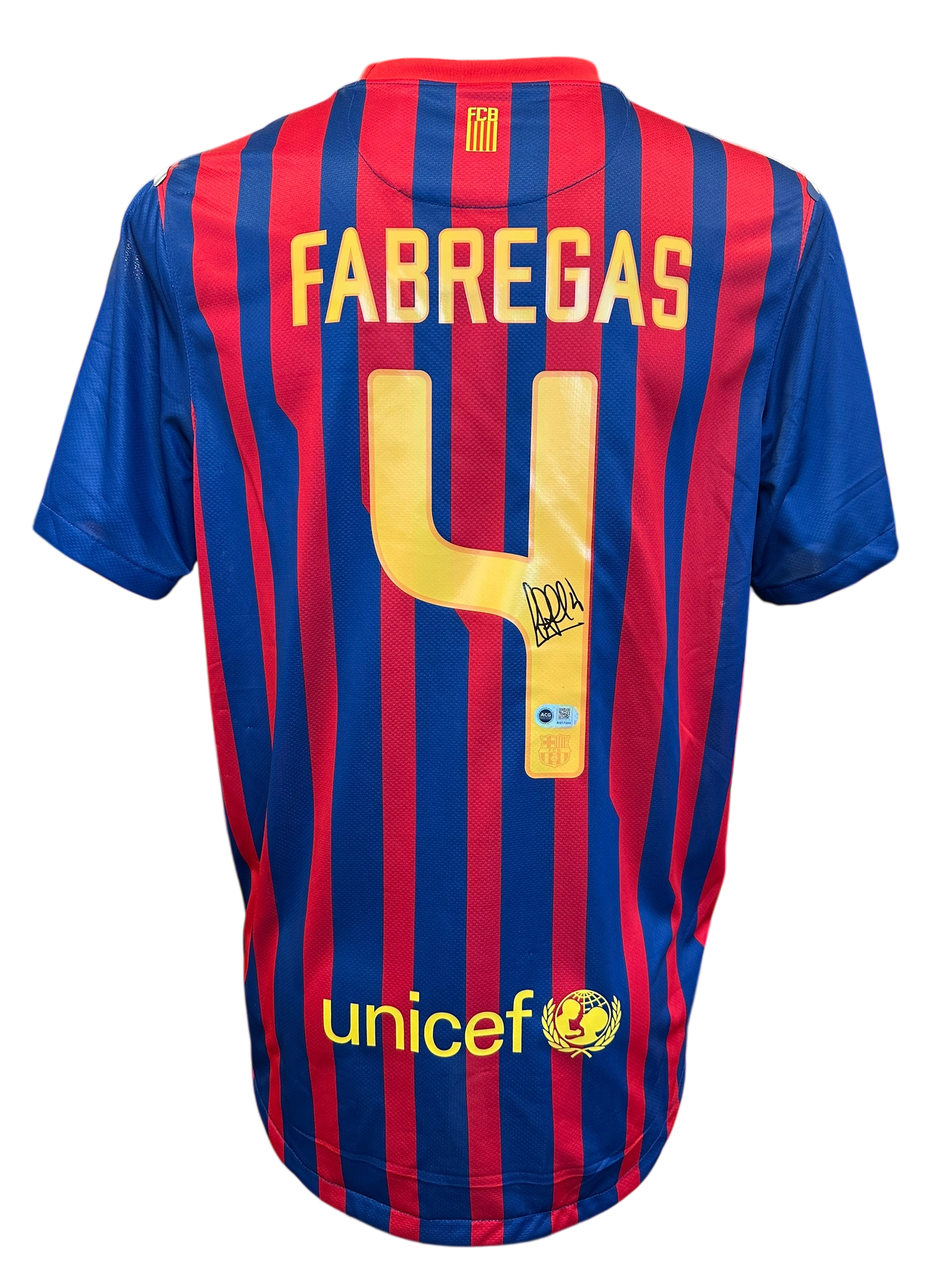 CESC FABREGAS SIGNED FC BARCELONA 2011/22 HOME SHIRT (ACG CERT AG17254)