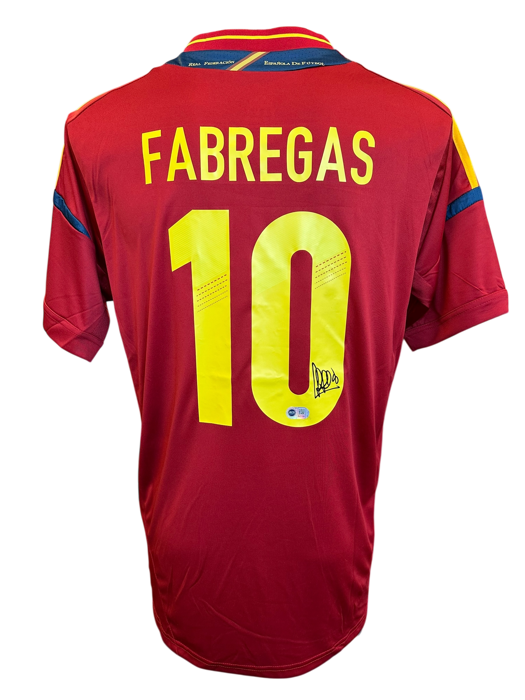 CESC FABREGAS SIGNED SPAIN EURO 2012 WIN HOME SHIRT (ACG CERT AG17281)