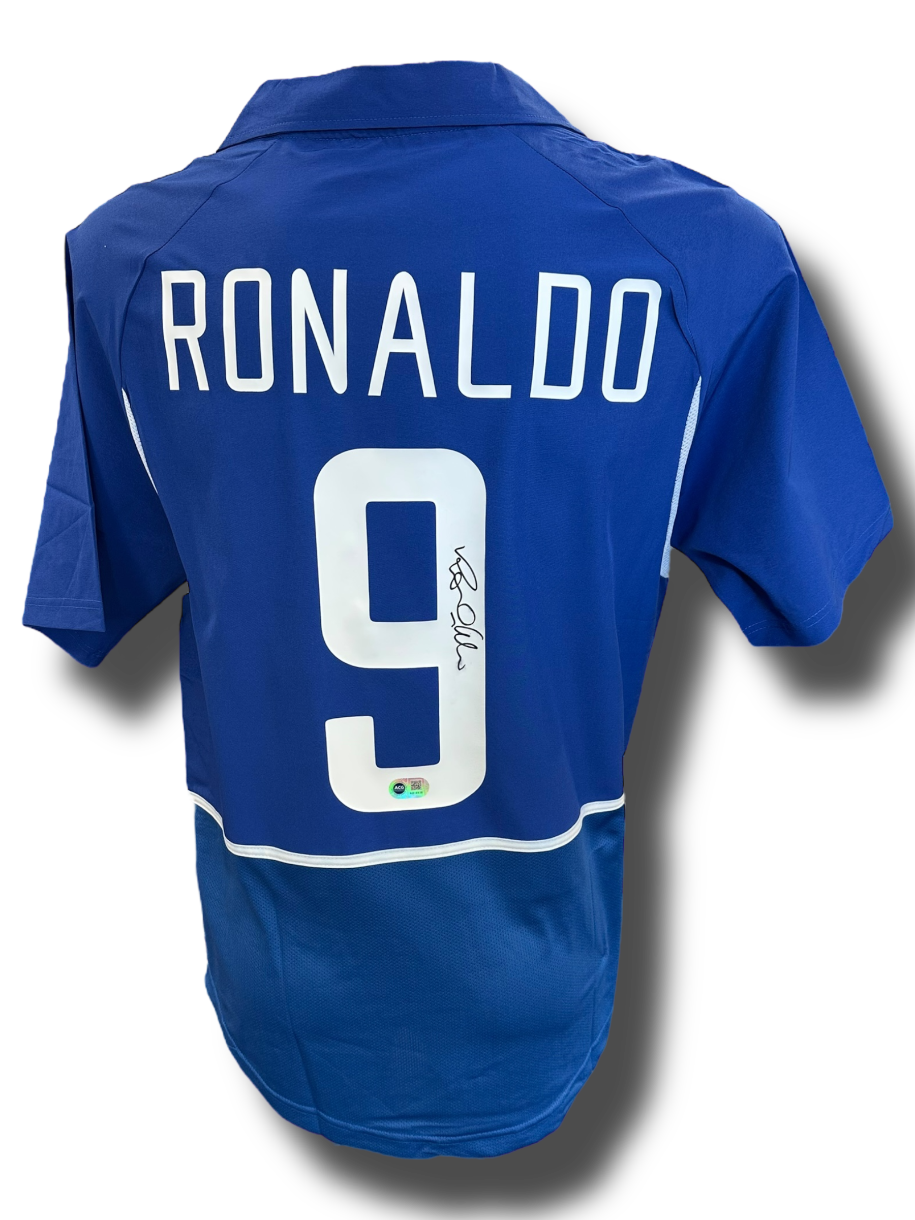 RONALDO NAZARIO SIGNED BRAZIL AWAY 2002 WORLD CUP SHIRT (ACG CERT AG16636)