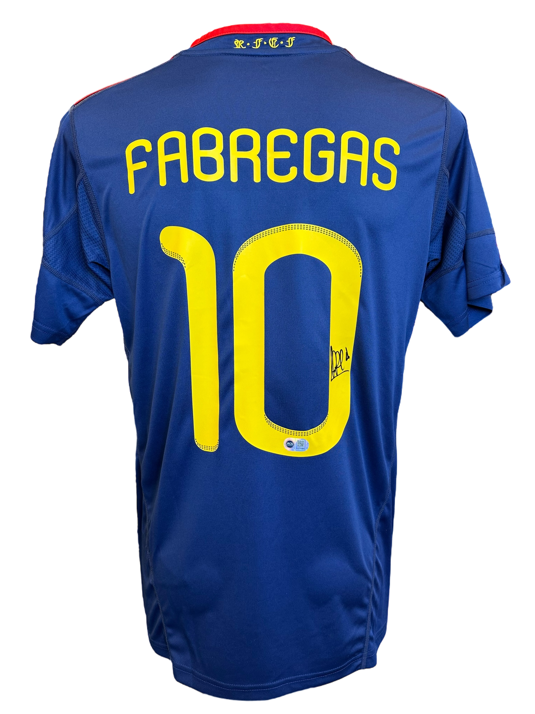 CESC FABREGAS SIGNED SPAIN WORLD CUP WIN 2010 AWAY SHIRT (ACG CERT AG17282)