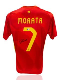ALVARO MORATA SIGNED SPAIN EURO 2024 HOME SHIRT (ACG CERT AG17724)-1