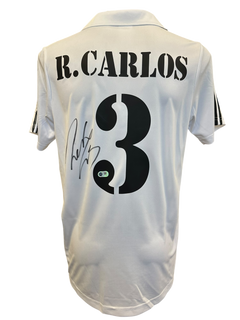 ROBERTO CARLOS SIGNED 2002/03 REAL MADRID HOME SHIRT (ACG CERT AG17252)-1